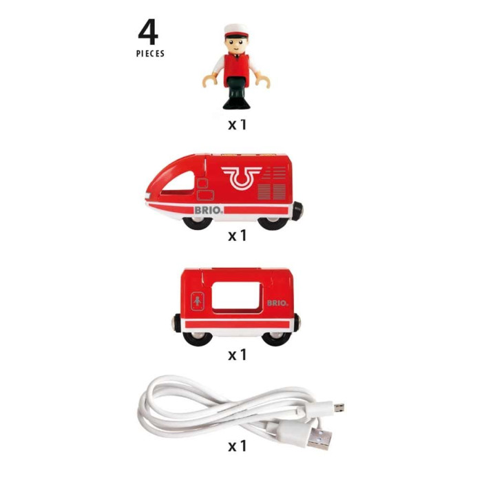 Пасажирський поїзд BRIO c USB підзарядкою (33746)