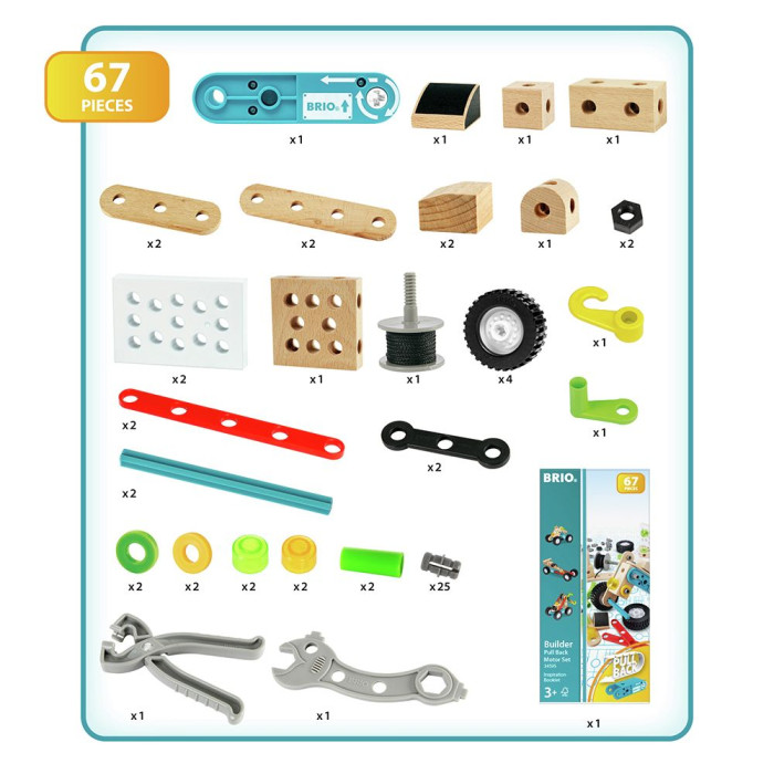 Конструктор BRIO Builder з інерційним двигуном 67 ел. (34595)
