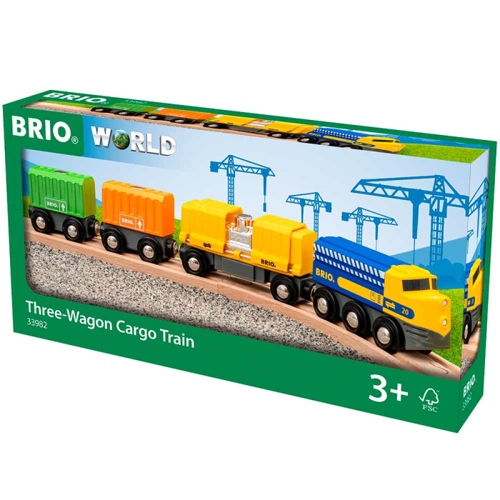 Вантажний поїзд BRIO з трьома вагонами (33982)