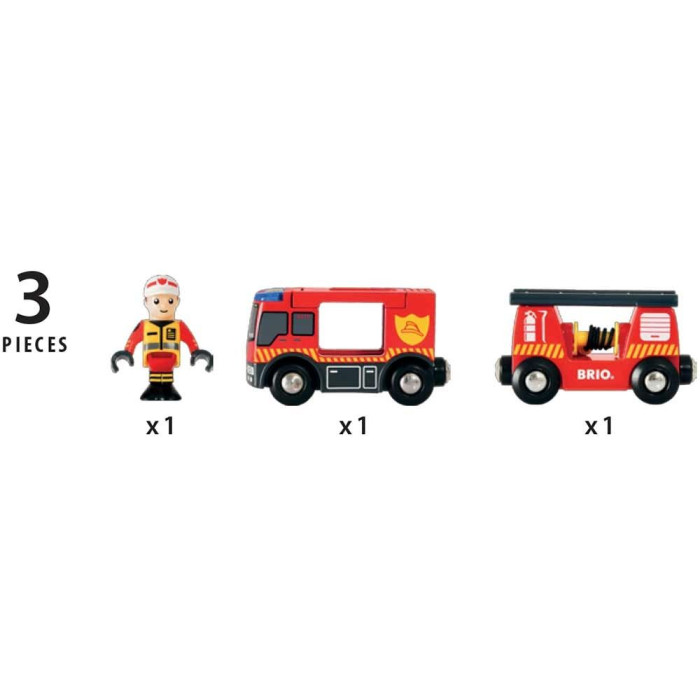 Аварійна пожежна машина для залізниці BRIO (33811)
