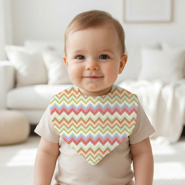 Слинявчик-бандана трикутної форми для немовлят Bib001 ZIG ZAG COLORFUL