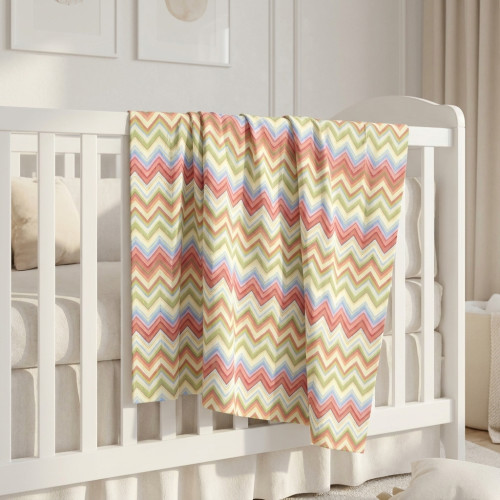 Двошарова дитяча ковдра BL001  ZIG ZAG COLORFUL
