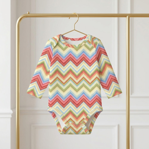 Боді з довгим рукавом  для немовлят BLS001  ZIG ZAG COLORFUL