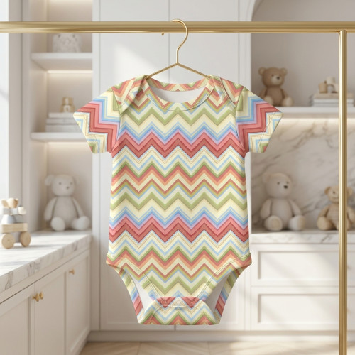 Боді з коротким рукавом для немовлят BSHL001  ZIG ZAG COLORFUL