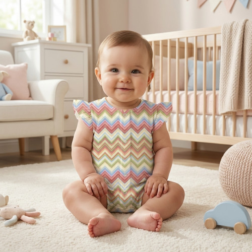 Пісочник із бавовни Supima з крильцями R007 ZIG ZAG COLORFUL