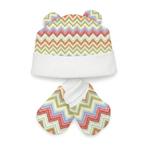Комплект: шапочка та царапки Set010 ZIG ZAG COLORFUL