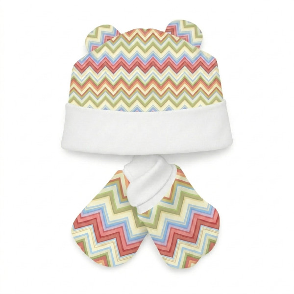 Комплект: шапочка та царапки Set010 ZIG ZAG COLORFUL