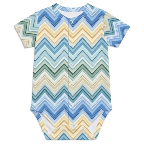 Боди Передняя застежка с коротким рукавом для малышей BSHL009  ZIG ZAG JEANS