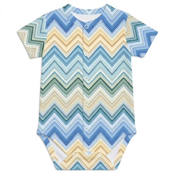 Боді Передня застібка з коротким рукавом для немовлят BSHL009  ZIG ZAG JEANS
