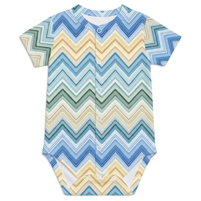 Боди Передняя застежка с коротким рукавом для малышей BSHL009  ZIG ZAG JEANS
