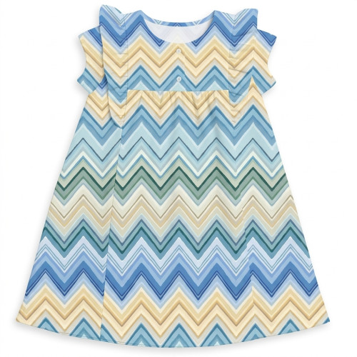 Платье с коротким рукавом и оборкой из хлопка Supima DR018 ZIG ZAG JEANS