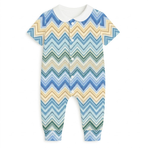 Ромпер с коротким рукавом и воротником K061CL ZIG ZAG JEANS