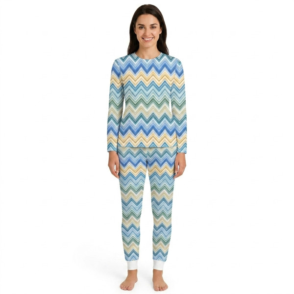 Взрослая пижама с Длинным рукавом из хлопка Supima PW101  ZIG ZAG JEANS