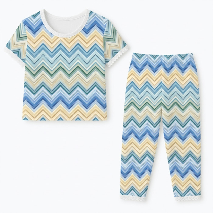 Элегантный комплект с футболкой и прямыми брюками  100% Supima Cotton PW104 ZIG ZAG JEANS