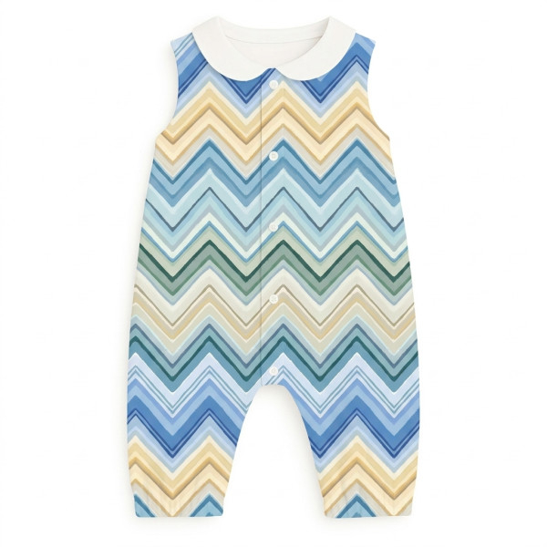 Довгий пісочник з рукавами i комерцем з бавовни Supima R009CL ZIG ZAG JEANS