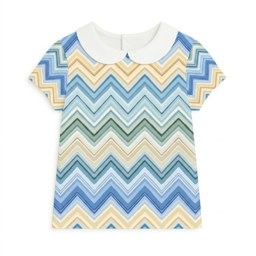 Футболка с коротким рукавом для мальчиков и девочек с воротником TSH001CL ZIG ZAG JEANS
