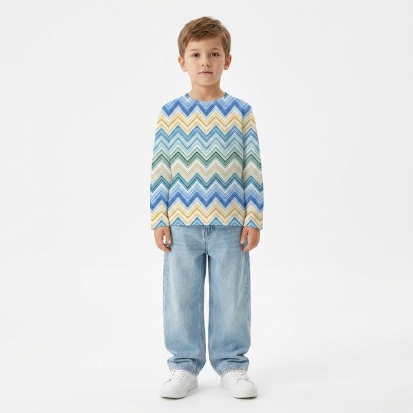 Футболка з довгим рукавом для хлопчиків та дівчаток TSH002 ZIG ZAG JEANS