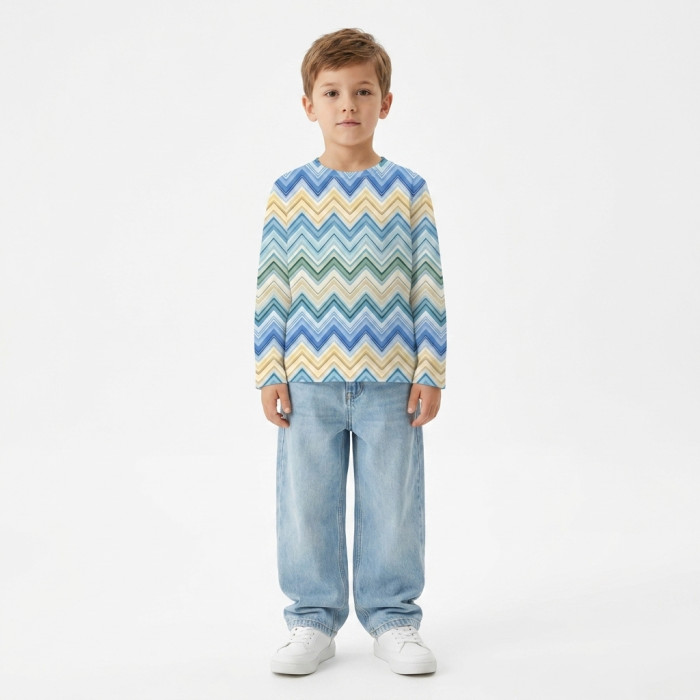 Футболка з довгим рукавом для хлопчиків та дівчаток TSH002 ZIG ZAG JEANS