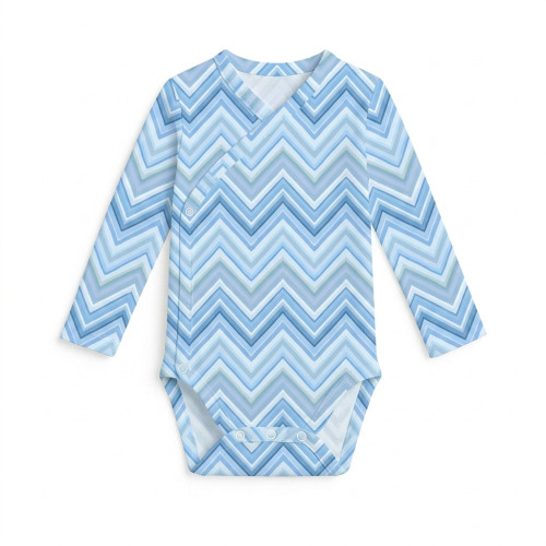 Боді Kimono з довгим рукавом для немовлят BLS004 ZIG ZAG OCEAN