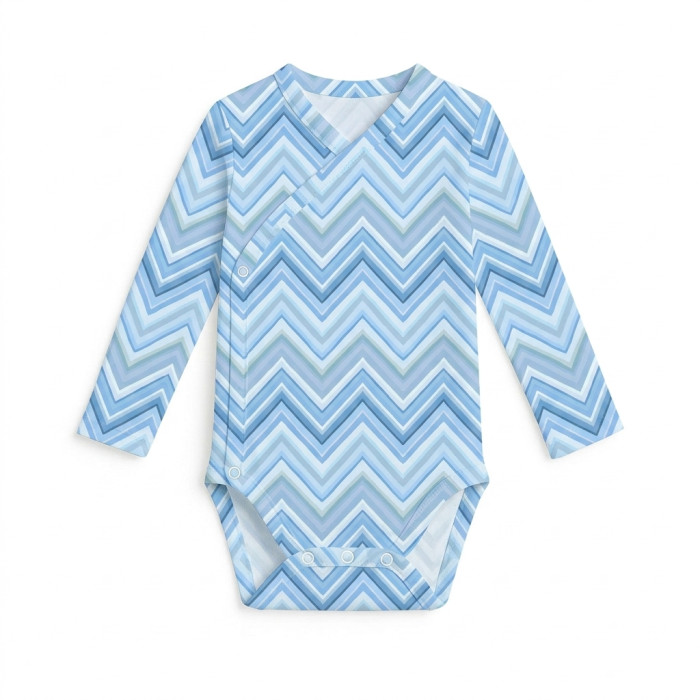 Боді Kimono з довгим рукавом для немовлят BLS004 ZIG ZAG OCEAN