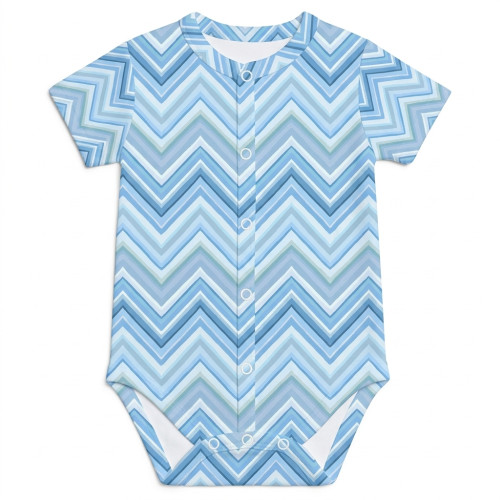Боди Передняя застежка с коротким рукавом для малышей BSHL009  ZIG ZAG OCEAN
