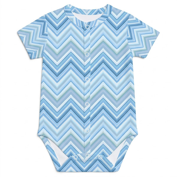 Боди Передняя застежка с коротким рукавом для малышей BSHL009  ZIG ZAG OCEAN