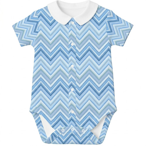 Боди Передняя застежка с коротким рукавом и воротником для малышей BSHL009CL  ZIG ZAG OCEAN