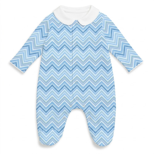 Слип с воротничком из 100% хлопка Pima — модель K063 ZIG ZAG OCEAN