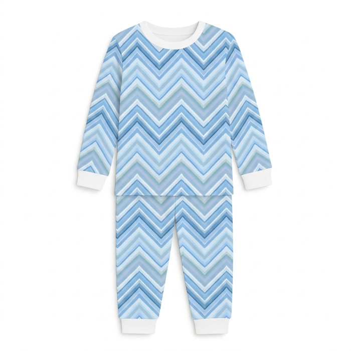 Дитяча піжама з довгим рукавом з 100% pima котона PJ001 ZIG ZAG OCEAN