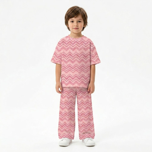Детский сет с футболкой оверсайз и брючками палаццо  PJ030 100% Pima Cotton