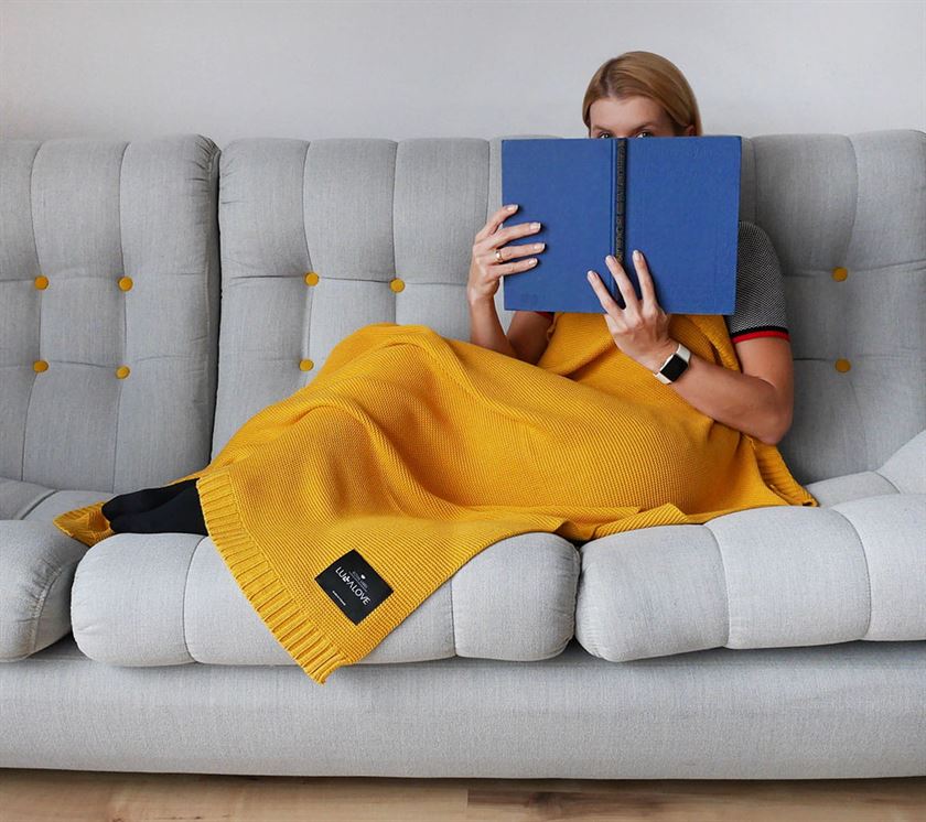 Дитячий бамбуковий плед LULLALOVE Classic Honey Mustard 120х100 см