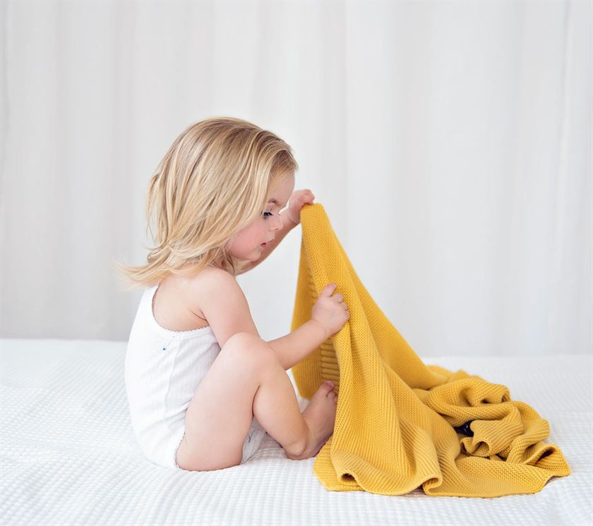 Дитячий бамбуковий плед LULLALOVE Classic Honey Mustard 120х100 см