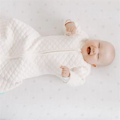Спальник стьобаний з бавовни з наповнювачем 3-6, 6-9 міс. cream/pink