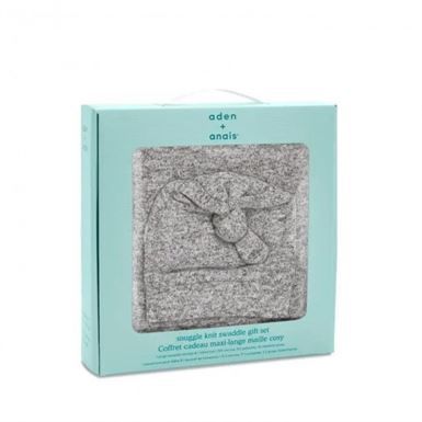 Подарунковий набір пелюшка з трикотажного мусліну + шапочка heather grey