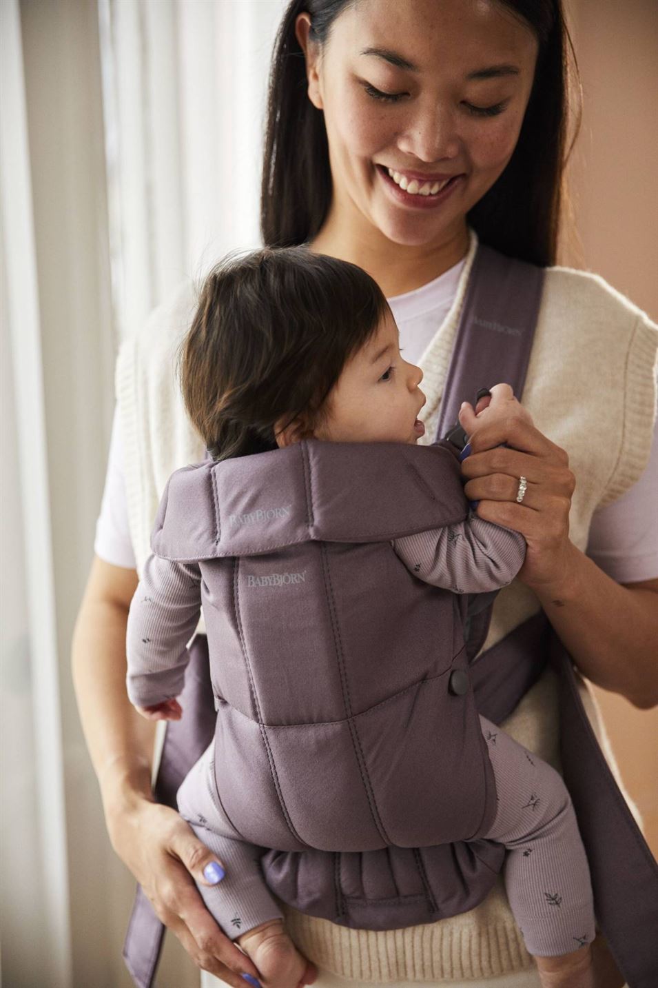 Рюкзак-кенгуру для немовлят BabyBjorn MINI Cotton Dark Purple