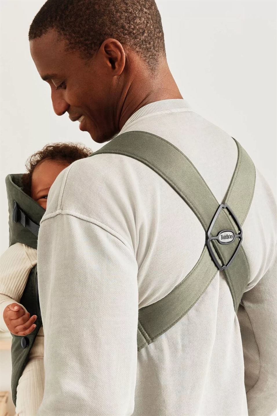 Рюкзак-кенгуру для немовлят BabyBjorn MINI Woven Dark Green