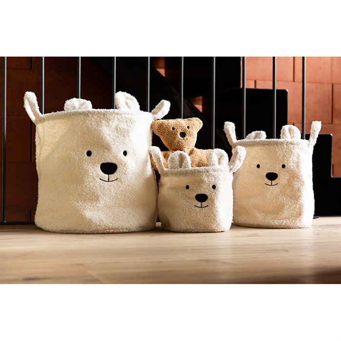 Набір корзин для іграшок Childhome Teddy білий, арт. CCBTWSET