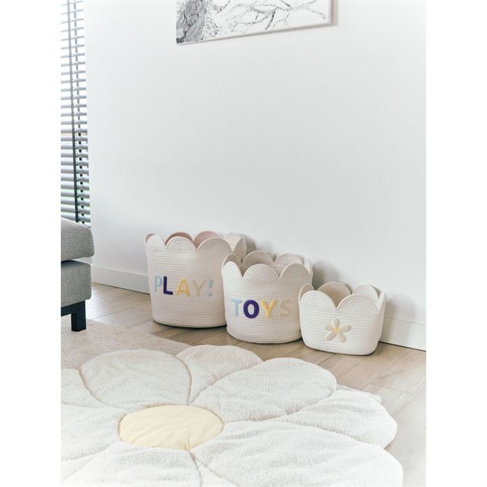 Корзина для іграшок Childhome Flower 30x20x15 см білий, арт. CCBAFL20