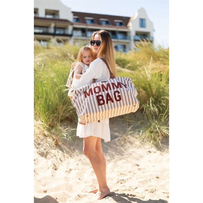 Сумка Childhome Mommy bag stripes nude/terracotta