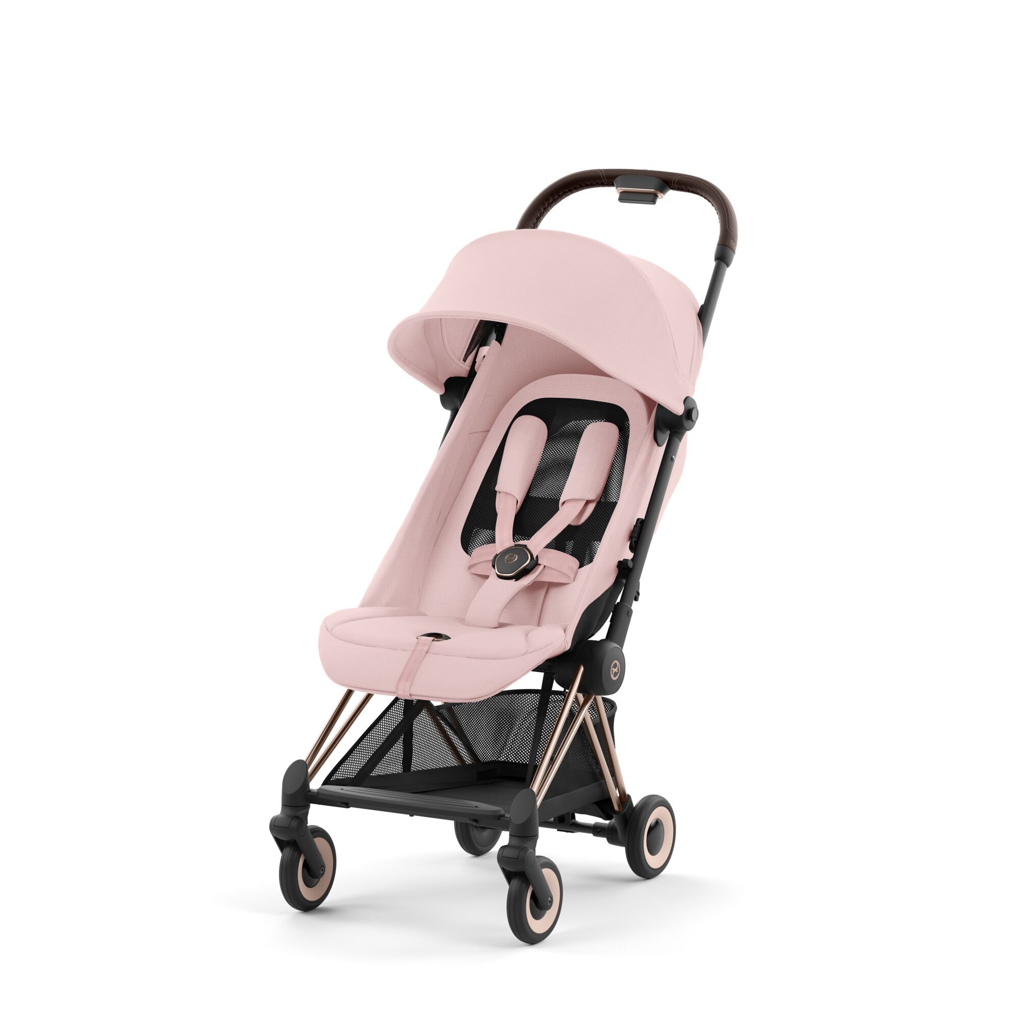 Коляска Coya Matt Black Peach Pink