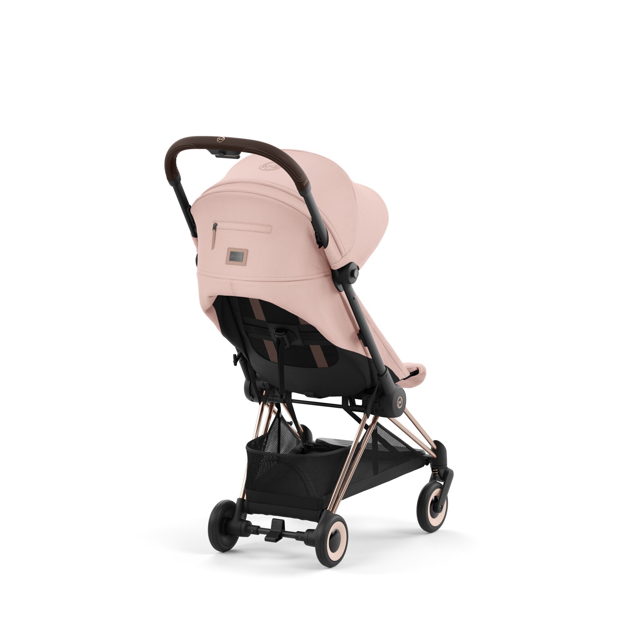 Коляска Coya Matt Black Peach Pink
