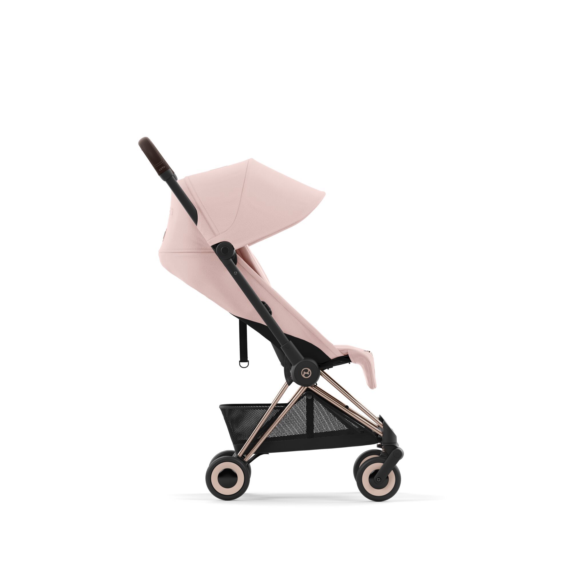 Коляска Coya Matt Black Peach Pink