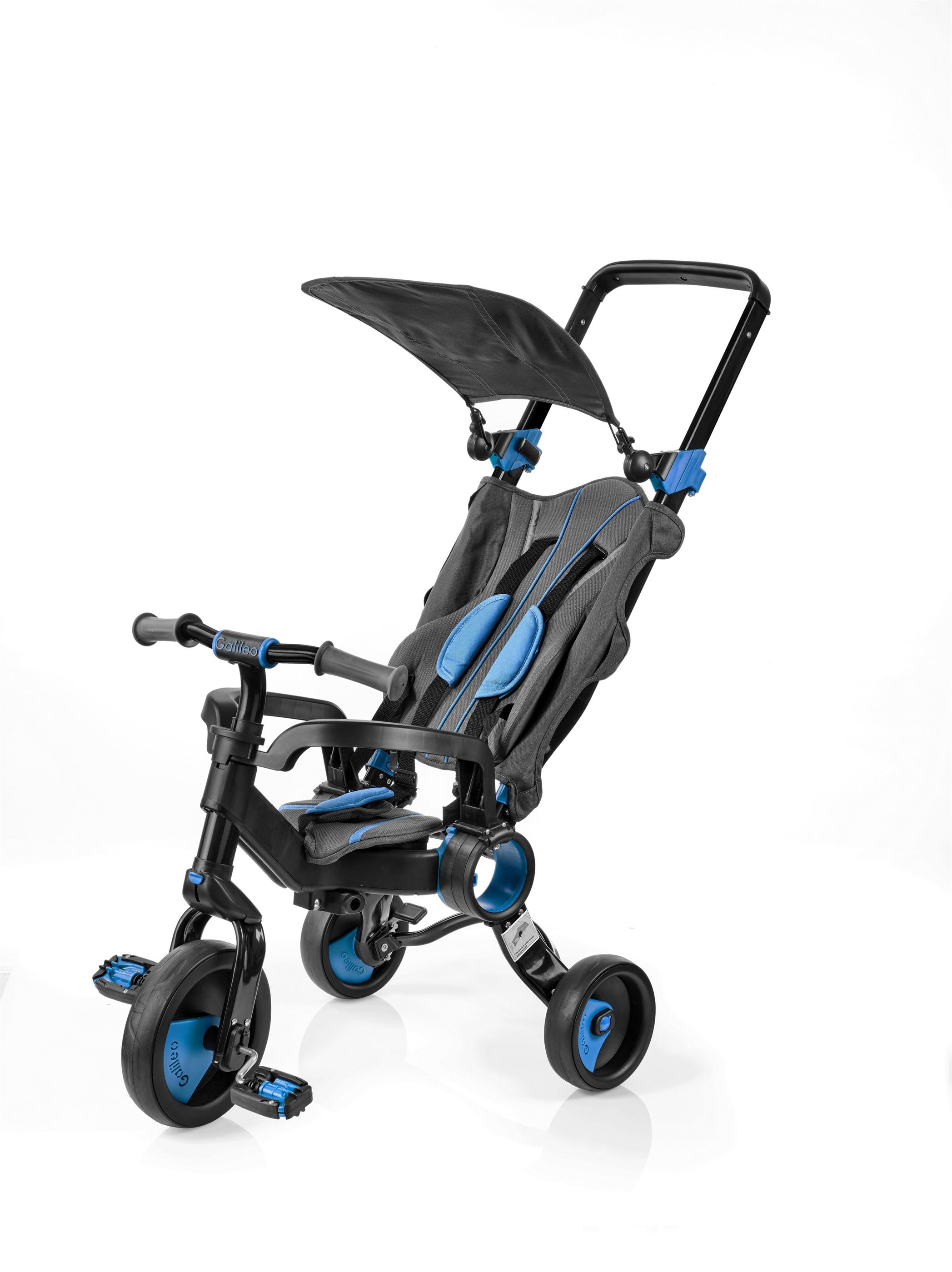 Триколісний велосипед Galileo Strollcycle Black синій