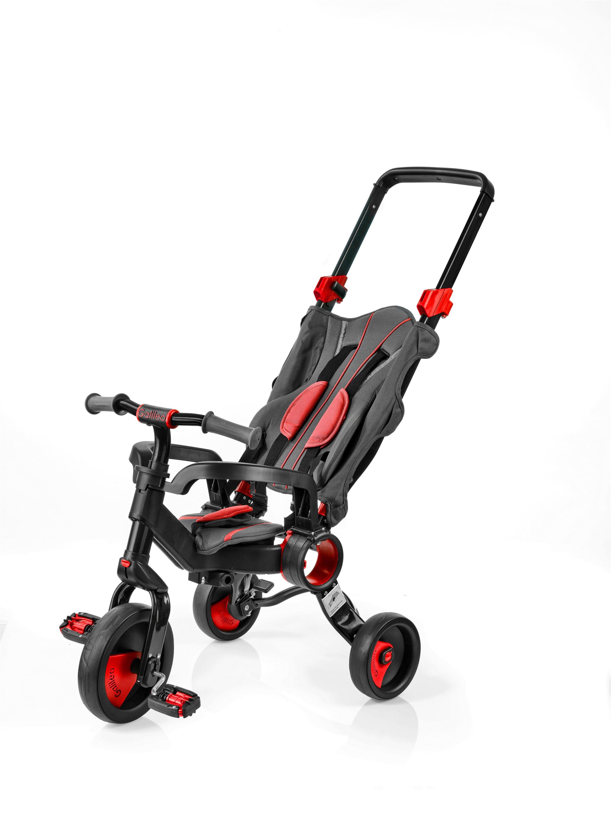 Триколісний велосипед Galileo Strollcycle Black червоний