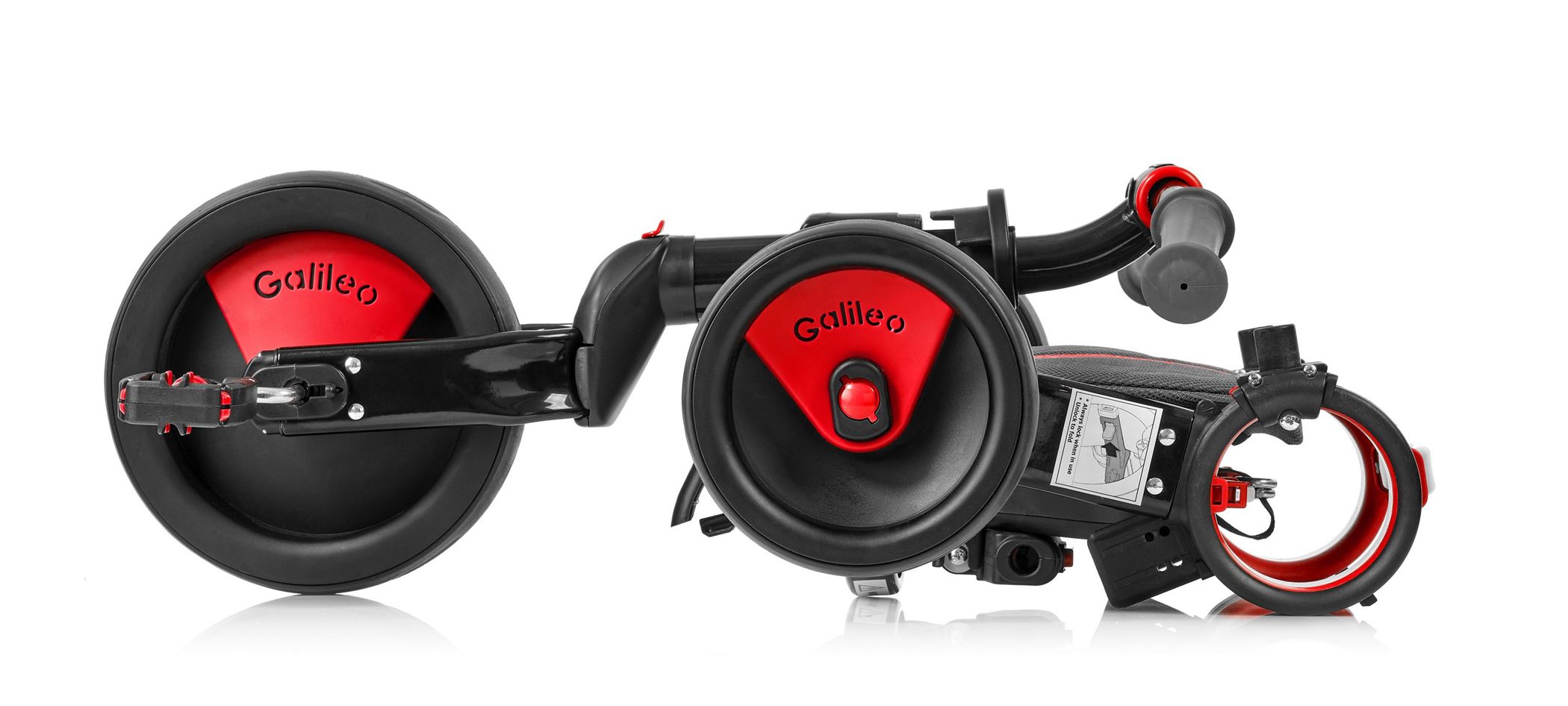 Триколісний велосипед Galileo Strollcycle Black червоний