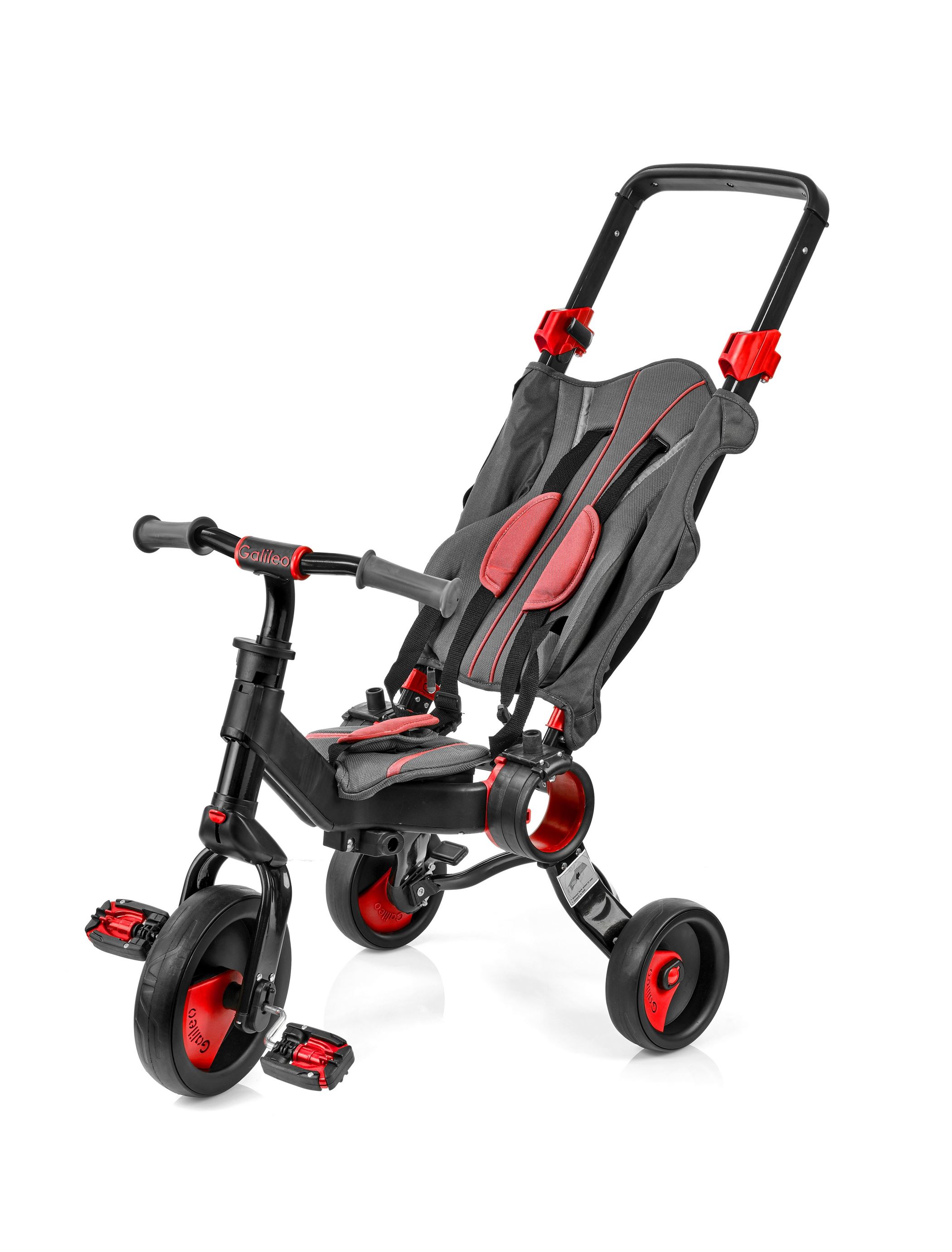 Триколісний велосипед Galileo Strollcycle Black червоний