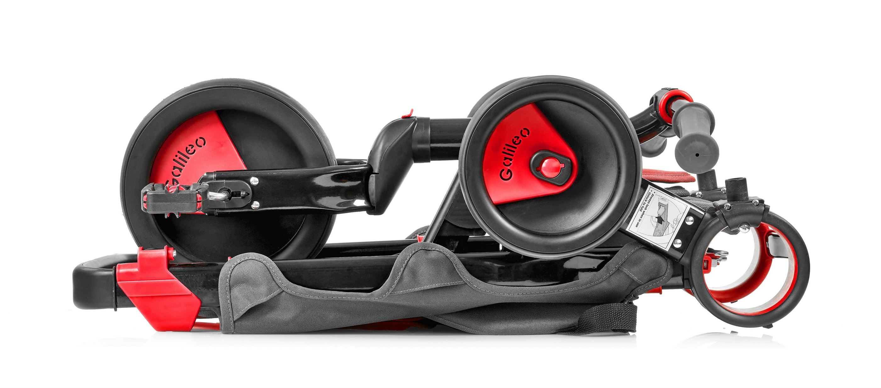 Триколісний велосипед Galileo Strollcycle Black червоний
