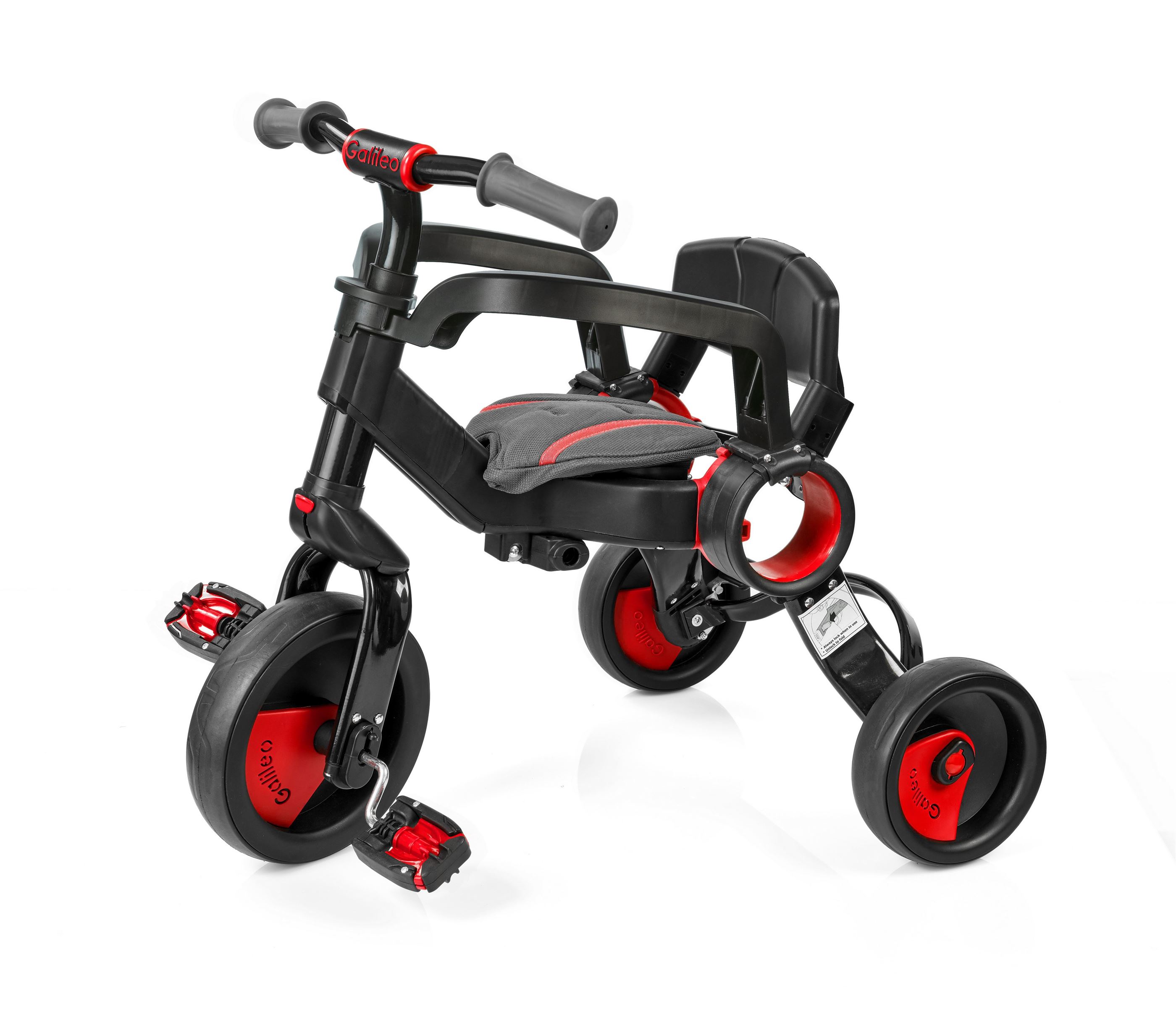 Триколісний велосипед Galileo Strollcycle Black червоний