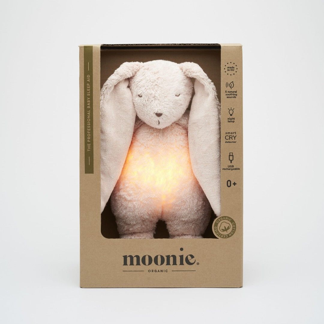 MOONIE Органічний зайчик з нічником Rose