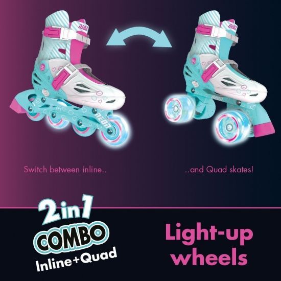 Роликові ковзани Neon Inline, розмір 30-33, бірюзовий